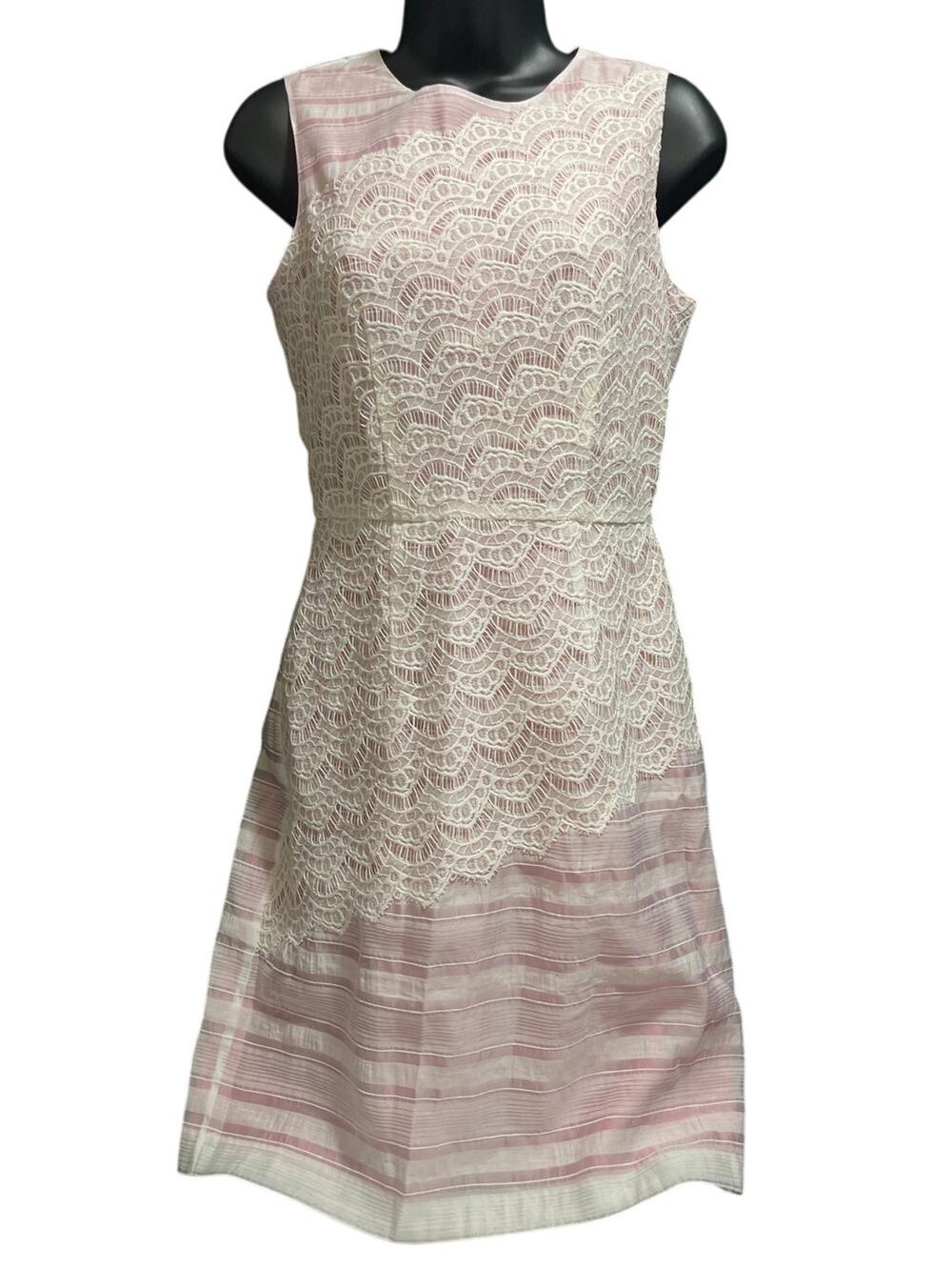Ivy & Blu Pink & White Lace Sleeveless Dress - Size 2